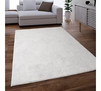 Paco Home Area Rug Living Room Shaggy Large Bedroom Rug Deep Pile Machine Washable Soft Fluffy White, Size:140x200 cm