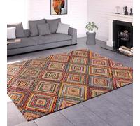 Paco Home Area Rugs Livingroom Short Pile Large Rug Bedroom Aztec Pattern Geometric Pattern Diamond Rug, Size:80x150 cm, Colour:Multicolored 2