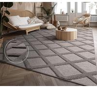 Paco Home Area Rugs Livingroom Short Pile Large Rug Bedroom Aztec Pattern Scandi Pattern 3D Modern, Size:80x150 cm, Colour:Anthracite