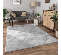 Paco Home Area Rugs Livingroom Short Pile Large Rug Bedroom Aztec Pattern Scandi Pattern 3D Modern, Size:120x160 cm, Colour:Grey 2