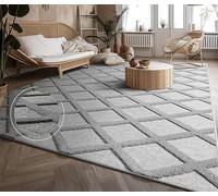 Paco Home Area Rugs Livingroom Short Pile Large Rug Bedroom Aztec Pattern Scandi Pattern 3D Modern, Size:160x220 cm, Colour:Grey