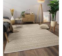 Paco Home Area Rugs Livingroom Short Pile Large Rug Bedroom Aztec Pattern Scandi Pattern, Size:120x160 cm, Colour:Cream