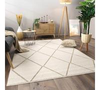 Paco Home Area Rugs Livingroom Short Pile Large Rug Bedroom Aztec Pattern Scandi Pattern, Size:80x150 cm, Colour:Beige 2