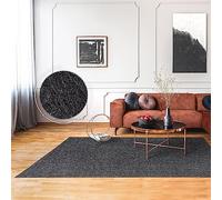 Paco Home Area Rugs Livingroom Short Pile Large Rug Bedroom Monochrome Soft Machine Washable, Size:160x220 cm, Colour:Anthracite