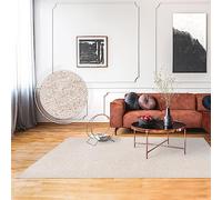 Paco Home Area Rugs Livingroom Short Pile Large Rug Bedroom Monochrome Soft Machine Washable, Size:200x280 cm, Colour:Cream