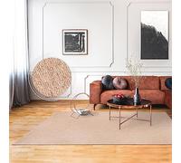 Paco Home Area Rugs Livingroom Short Pile Large Rug Bedroom Monochrome Soft Machine Washable, Size:240x330 cm, Colour:Beige