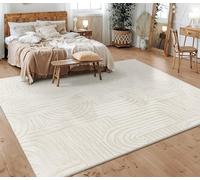 Paco Home Area Rugs Livingroom Short Pile Large Rug Bedroom Scandi Pattern Aztec Pattern Geometric Pattern, Size:120x160 cm, Colour:Cream 7