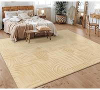 Paco Home Area Rugs Livingroom Short Pile Large Rug Bedroom Scandi Pattern Aztec Pattern Geometric Pattern, Size:200x280 cm, Colour:Beige 7