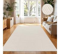 Paco Home Area Rugs Livingroom Short Pile Large Rug Bedroom Scandi Pattern Aztec Pattern Monochrome Cream, Size:200 cm Round, Colour:Cream 10