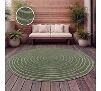 Paco Home Area Rugs Livingroom Short Pile Large Rug Bedroom Scandi Pattern Aztec Pattern Monochrome Green, Size:160 cm Round, Colour:Green 5