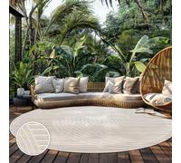 Paco Home Area Rugs Livingroom Short Pile Large Rug Bedroom Scandi Pattern Aztec Pattern Monochrome, Size:Ø 200 cm round, Colour:Cream 2