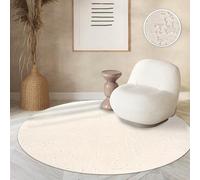Paco Home Area Rugs Livingroom Short Pile Large Rug Bedroom Scandi Pattern Aztec Pattern Monochrome Cream, Size:120 cm Round, Colour:Cream 9