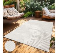 Paco Home Area Rugs Livingroom Short Pile Large Rug Bedroom Scandi Pattern Aztec Pattern Monochrome, Size:Ø 200 cm round, Colour:Cream 5