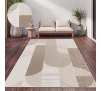 Paco Home Area Rugs Livingroom Short Pile Large Rug Bedroom Scandi Pattern Aztec Pattern Monochrome, Size:160x220 cm, Colour:Beige 2