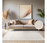 Paco Home Area Rugs Livingroom Short Pile Large Rug Bedroom Scandi Pattern Aztec Pattern Monochrome, Size:200x290 cm, Colour:Cream 2