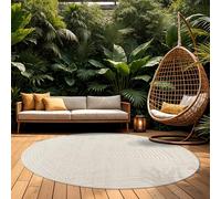 Paco Home Area Rugs Livingroom Short Pile Large Rug Bedroom Scandi Pattern Aztec Pattern Monochrome, Size:Ø 200 cm round, Colour:Cream 5