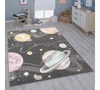 Paco Home Children's Rug Child's Room Girls Boys Various Motifs And Sizes, Size:Ø 200 cm round, Colour:Anthracite