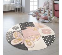 Paco Home Children's Rug, Modern Children's Room Pastel Rug, Cute 3D Animal Motifs, Size:Ø 120 cm round