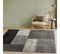 Paco Home Designer Carpet Moderne Chequered Carpet Grey Cream Brown Mixture, Size:200x290 cm