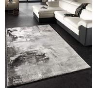 Paco Home Designer Rug Contemporary Textured Canvas Mottled, Colour:Grey, Size:160x230 cm