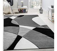 Paco Home Designer Rug Modern Geometric Design Contour Cut In Black White, Size:240x330 cm