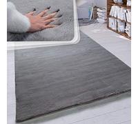 Paco Home Fluffy Rug, Faux Fur Rug, Living Room Ultra Soft Wonderfully Warm Monochrome, Size:200x290 cm, Colour:Anthracite