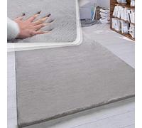 Paco Home Fluffy Rug, Faux Fur Rug, Living Room Ultra Soft Wonderfully Warm Monochrome, Size:60x90 cm, Colour:Grey