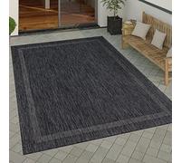 Paco Home In- & Outdoor Rug Garden Kitchen Rug Modern Geometric Pattern Abstract Pattern, Size:200x200 cm square, Colour:Anthracite