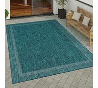 Paco Home In- & Outdoor Rug Garden Kitchen Rug Modern Geometric Pattern Abstract Pattern, Size:300x400 cm, Colour:Turquoise