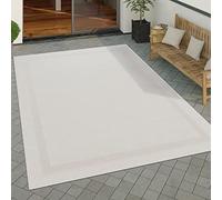Paco Home In- & Outdoor Rug Garden Kitchen Rug Modern Geometric Pattern Abstract Pattern, Size:80x250 cm, Colour:White