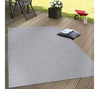 Paco Home Indoor & Outdoor Flat Woven Rug Patios, Rugs, Natural Look In Grey, Size:200x350 cm