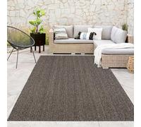 Paco Home Indoor & Outdoor Rug Suitable For Living Room, Balcony, Kitchen & Hallway - in Natural Jute Look Unicoloured Robust Weatherproof Natural Tones, Size:160x220 cm
