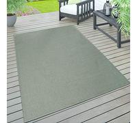 Paco Home Indoor & Outdoor Rug, Terrace And Balcony, Weatherproof One Colour With Texture, Size:300x400 cm, Colour:Green