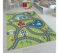 Paco Home Kids Rug, Play Mat Playroom Rug, Animals Roads Cars Maps Treasure Hunt Pirates, Size:200x200 cm square, Colour:Green 2