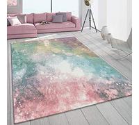 Paco Home Large Rug Colourful Pink Green Turquoise Pastel Colour Gradient Robust Short Pile, Size:160x230 cm