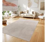 Paco Home Large Rug Faux Fur Fluffy Shaggy High Pile Soft Washable, Size:120x160 cm, Colour:Beige