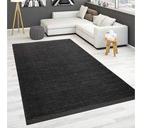 Paco Home Large Rug, Living Room Rug Flat Weave 100% Wool Hand Made Scandi, Size:120x170 cm, Colour:Anthracite