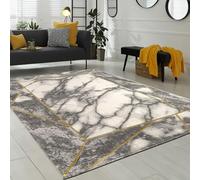 Paco Home Large Rug, Living Room Rug Pattern Grey Gold Soft Marble Effect Various Designs, Size:80x150 cm, Colour:Gold 5