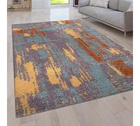 Paco Home Large Rug Shaggy Rugs For Living Room Rug Deep Pile Modern Vintage Abstract Pattern, Size:160x220 cm, Colour:Multicolored 3