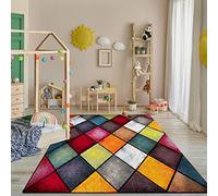 Paco Home Large Rug Short Pile Livingroom Modern Geometric Pattern 3D, Size:120x170 cm, Colour:Multicolored 3