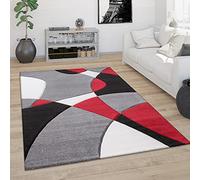 Paco Home Large Rug Short Pile Modern 3D Look Contours Abstract Pattern, Size:160x230 cm, Colour:Red