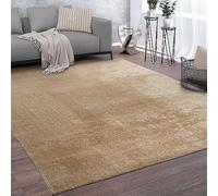 Paco Home Large Rug Short Pile Monochrome Modern Style Soft Beige, Size:120x170 cm