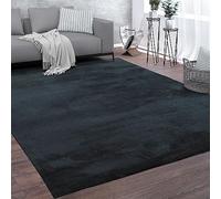 Paco Home Large Rug Short Pile Monochrome Modern Style Soft Blue Navy, Size:200x200 cm square