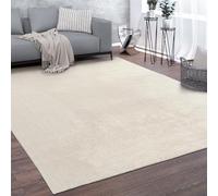 Paco Home Large Rug Short Pile Monochrome Modern Style Soft Cream, Size:140x200 cm