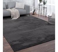 Paco Home Large Rug Short Pile Monochrome Modern Style Soft Grey Anthracite, Size:140x200 cm