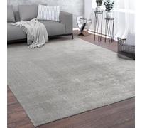 Paco Home Large Rug Short Pile Monochrome Modern Style Soft Silver, Size:120x160 cm
