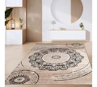 Paco Home Large Rug Short Pile Vintage Geometric Modern Pattern Brown Beige, Size:160x220 cm, Colour:Brown 8