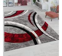 Paco Home Large Rug Vintage Handmade Contour 3D Look, Size:240x330 cm, Colour:Grey-Red