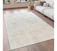 Paco Home Large Rug Vintage Short Pile Handmade 100% Viscose, Size:120x170 cm, Colour:Cream