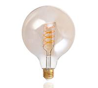 Paco Home LED Bulb for E27 Fitting Vintage Bulb with Amber Glass Dimmable 2200 Kelvin 5 Watt, Light Bulb:Amber G125 300lm / 5W, Set Size: Amber Set of 2